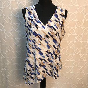 WHBM Sleeveless V-Neck Asymmetric Top